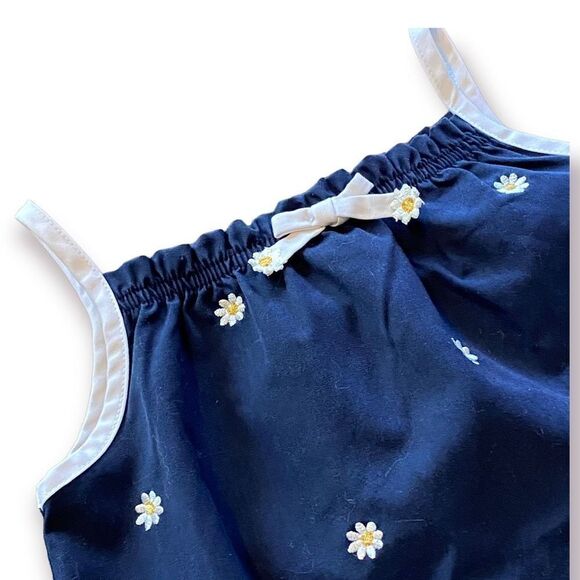 Vintage Navy Daisy Accented Tank Top - Picture 2 of 4